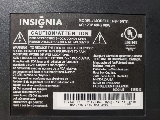 Insignia NS-19RTR
