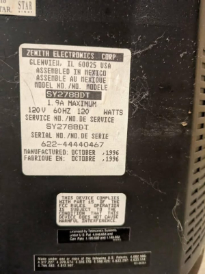 Zenith SY2788DT