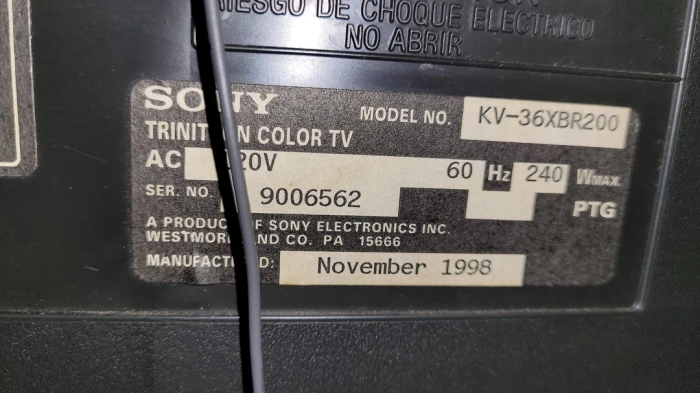 Click to view image in new tab Sony KV-36XBR200