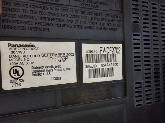 Click to view image in new tab Panasonic PV-DF2702