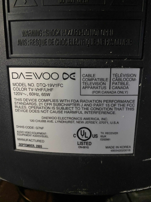 Daewoo DTQ-19V1FC