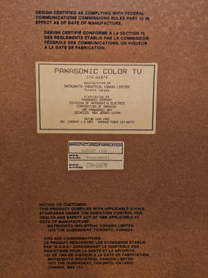 Click to view image in new tab Panasonic CTH-2687R