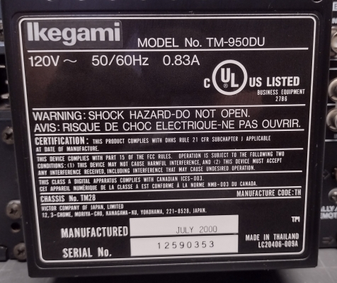 Ikegami TM-950DU