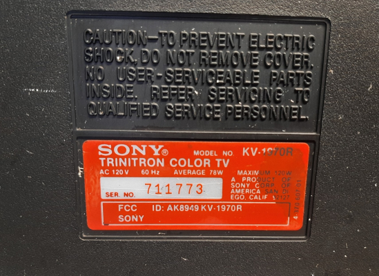 Sony KV-1970R