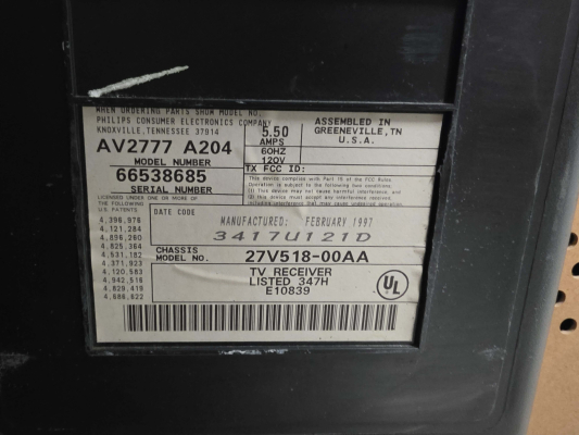 Magnavox AV2777 A204