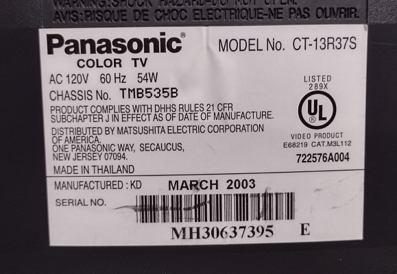 Panasonic CT-13R37S