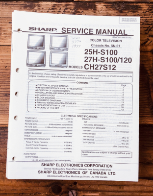 Click to view image in new tab Sharp 27H-S120