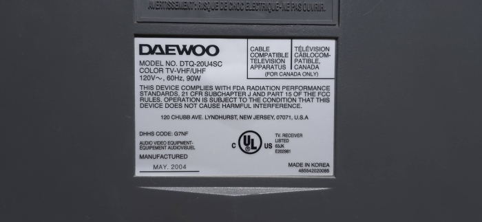 Daewoo DTQ-20U4SC