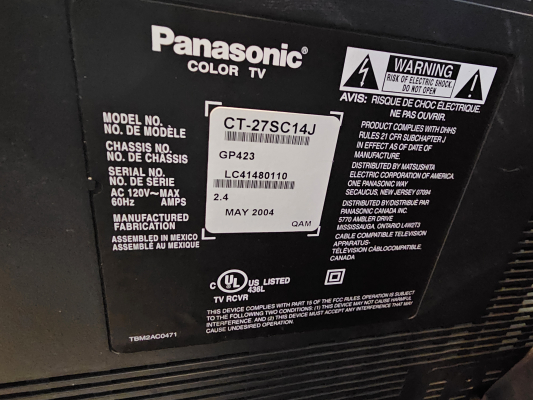 Click to view image in new tab Panasonic CT-27SC14J