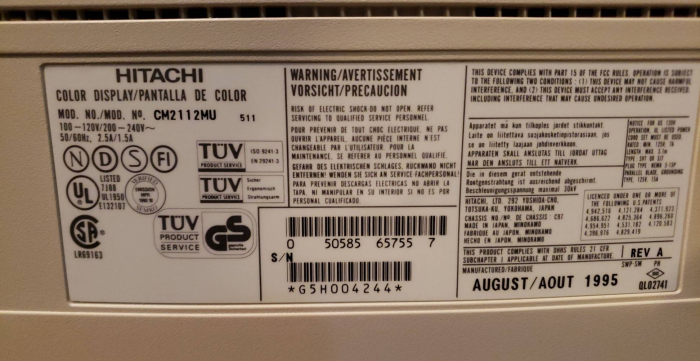 Hitachi SuperScan Supreme 21 (CM2112MU)