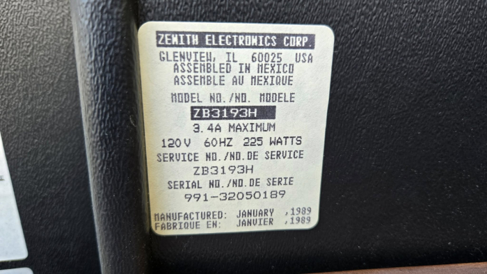 Zenith ZB3193H