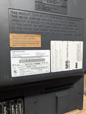 Click to view image in new tab Hitachi 36UDX10S
