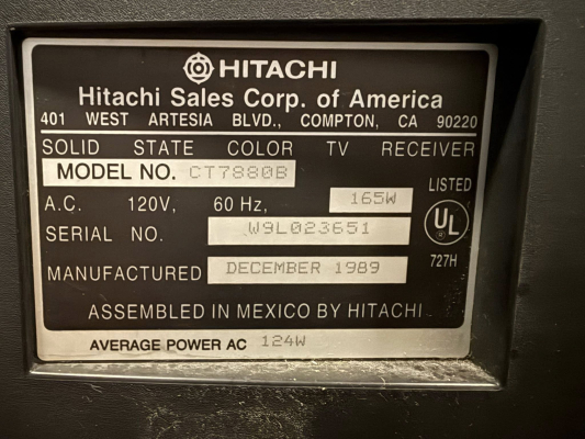 Click to view image in new tab Hitachi CT-7880B