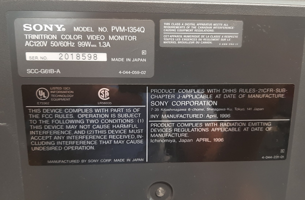 Sony PVM-1354Q