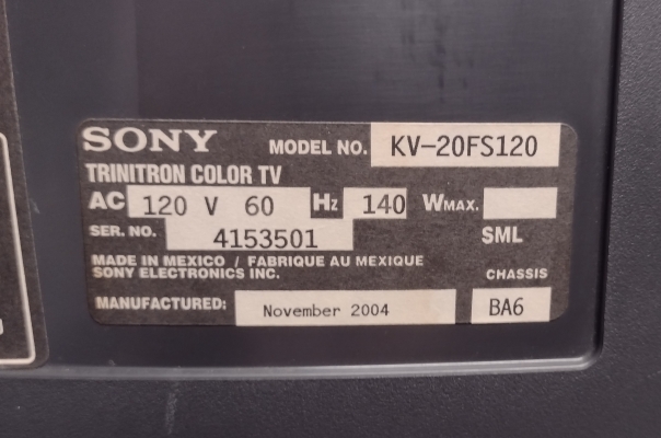 Sony KV-20FS120