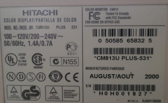 Click to view image in new tab Hitachi SuperScan 813 (CM813U)