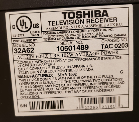 Toshiba 32A62