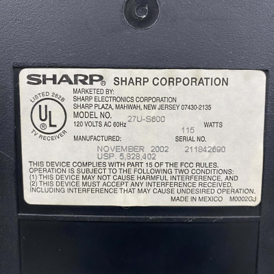 Sharp 27U-S600