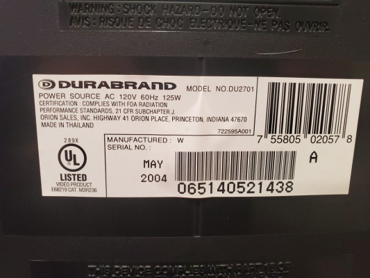 Click to view image in new tab Durabrand DU2701