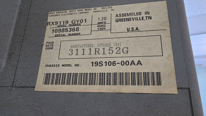 Magnavox RX9119 GY01
