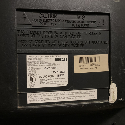 RCA TS27204BC