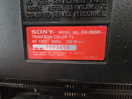 Click to view image in new tab Sony KV-1925R