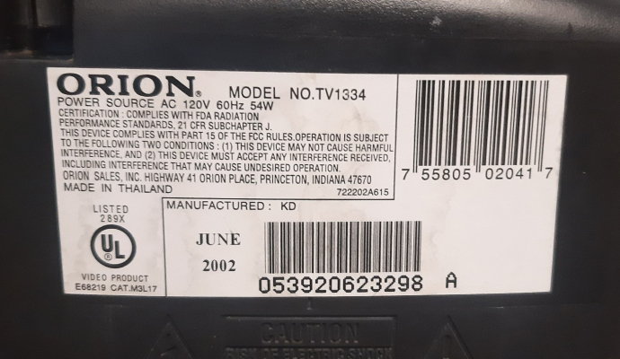 Orion TV1334