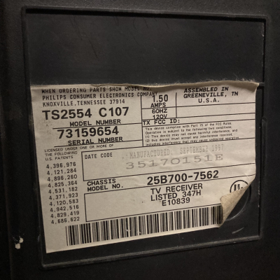 Philips Magnavox TS2554 C107