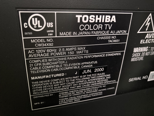 Toshiba CW34X92