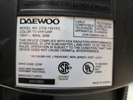 Click to view image in new tab Daewoo DTQ-13V1FC