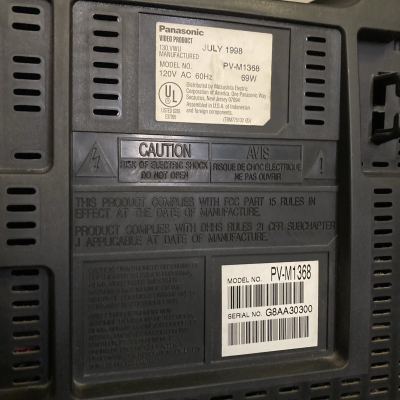 Click to view image in new tab Panasonic PV-M1368