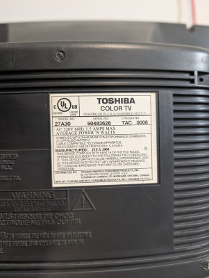 Click to view image in new tab Toshiba 27A30