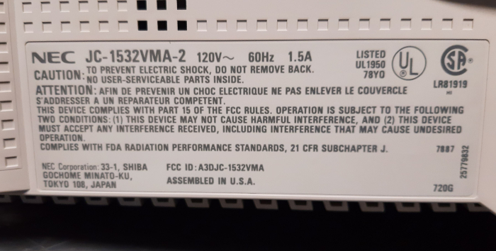 NEC MultiSync 3FGe (JC-1532VMA-2)