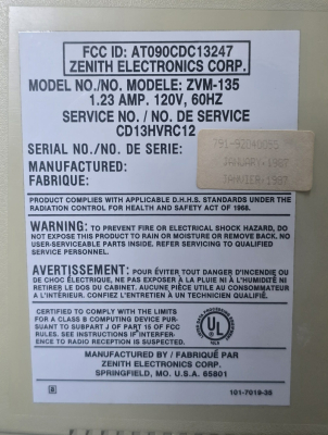 Zenith ZVM-135