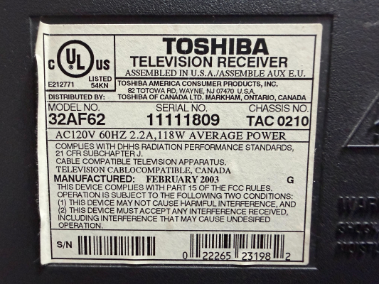 Toshiba 32AF62