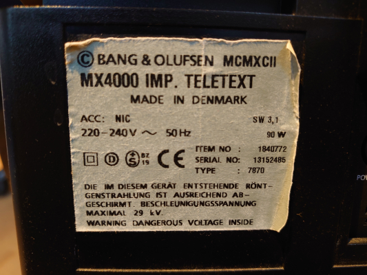 Click to view image in new tab Bang & Olufsen MX4000
