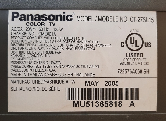 Panasonic CT-27SL15