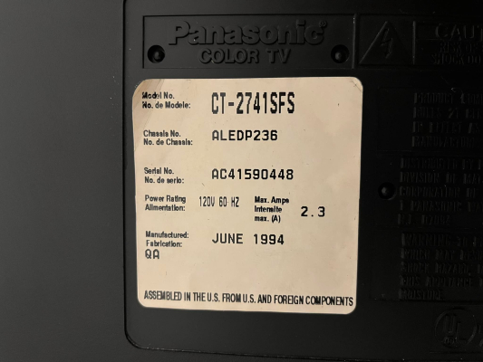 Panasonic CT-2741SFS