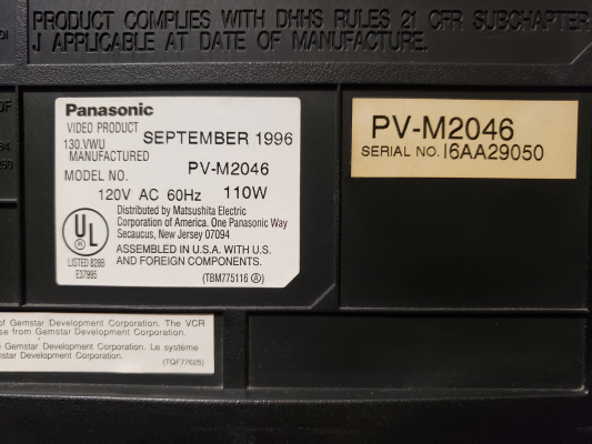 Click to view image in new tab Panasonic PV-M2046
