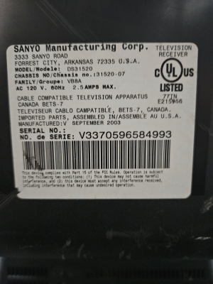 Click to view image in new tab Sanyo DS31520