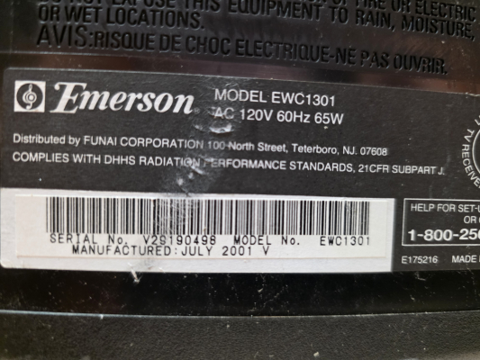 Click to view image in new tab Emerson EWC1301