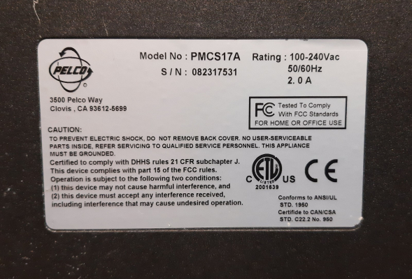 Click to view image in new tab Pelco PMCS17A