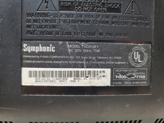 Symphonic TVCR13F1