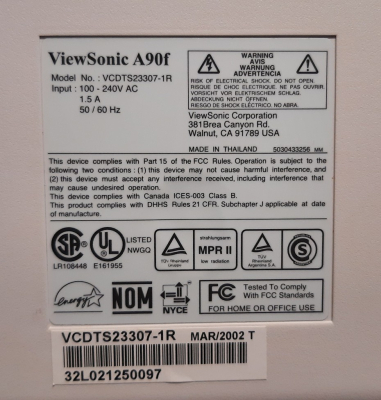 ViewSonic A90f (VCDTS23307-1R)