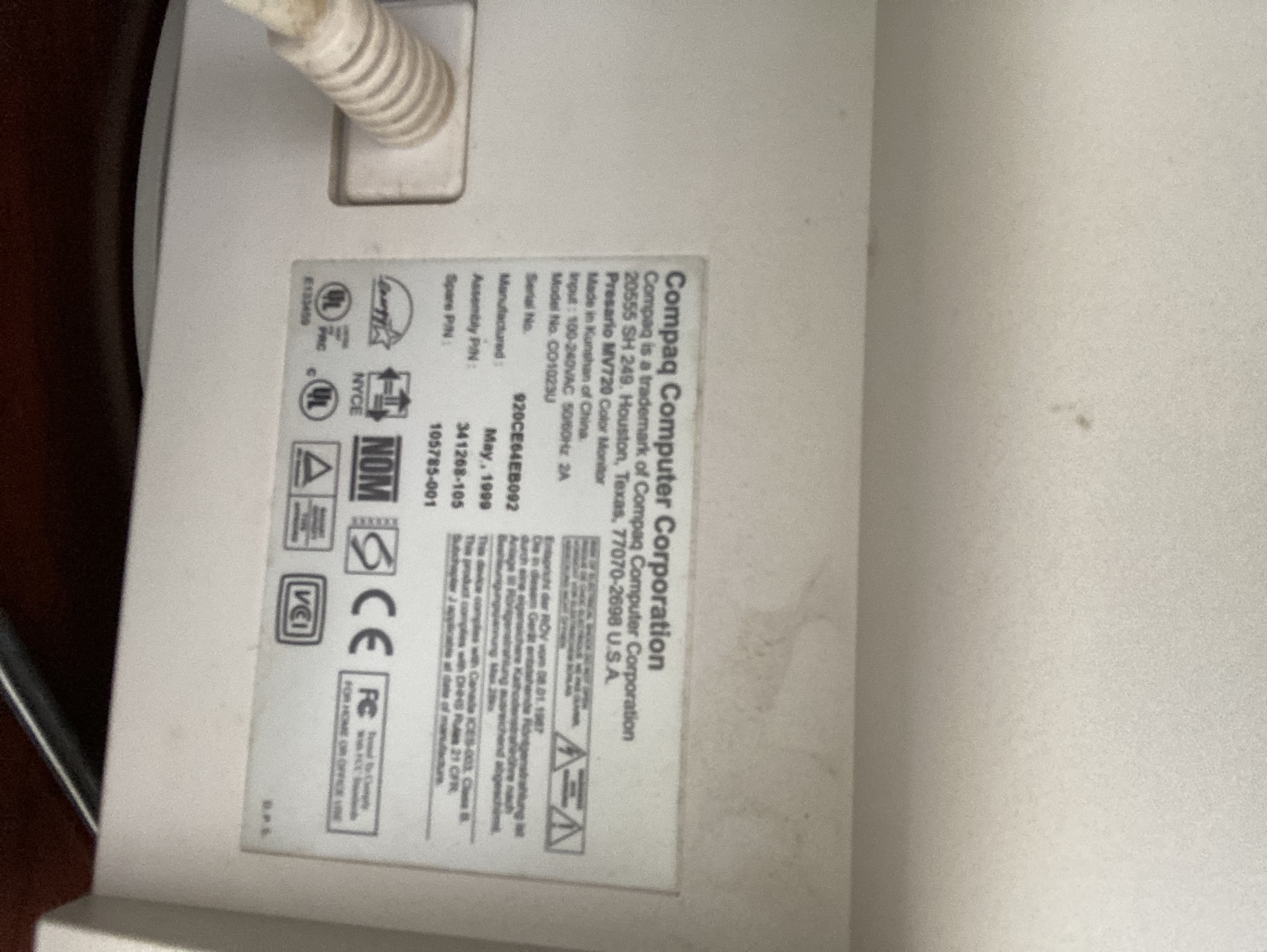 Compaq Presario MV720 (CO1023U) | CRT Database