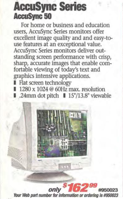 NEC AccuSync 50 | CRT Database